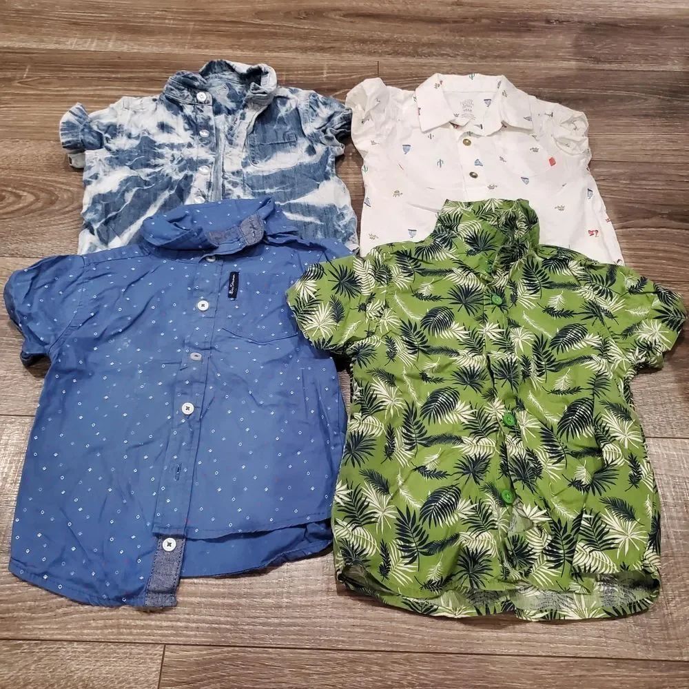 Baby Button Down Shirts Size 18-24 months Baby Button Shirts 4 Pieces